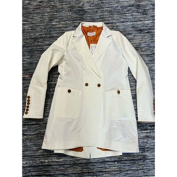 Michele Negri NWT double breasted blazer jacket suede buttons euro size 48 US L - Picture 9 of 14